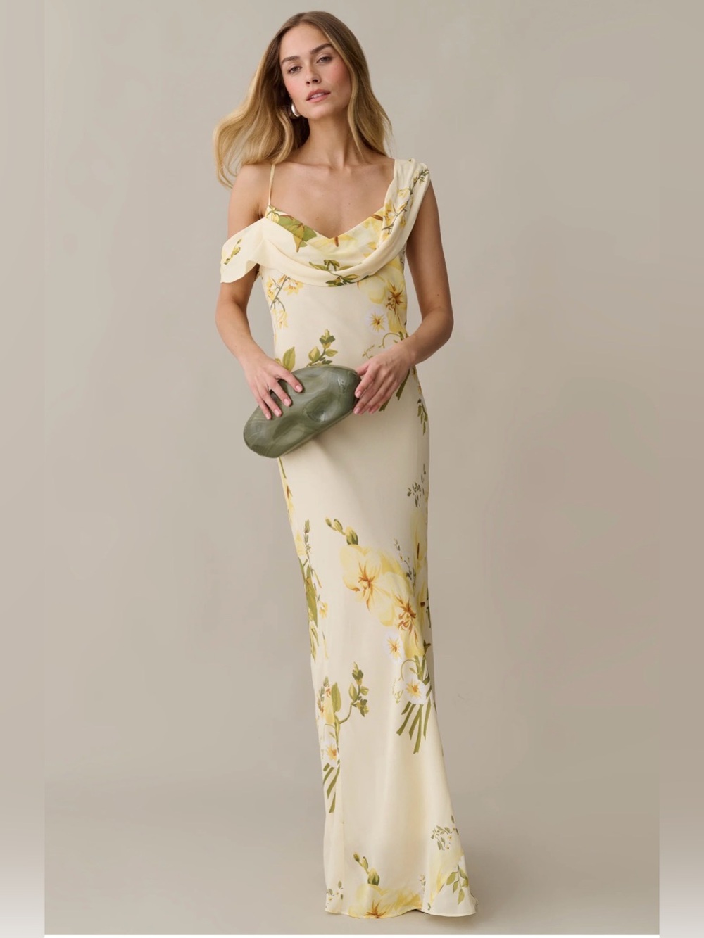 Kourt Sable Dress Women  Size 2 Yellow Floral Maxi Slip Dress, summer